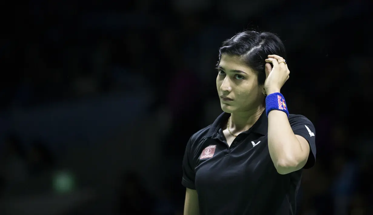 Ashwini Ponnappa ganda puteri asal India dalam BLIBI Indonesia Open 2019 di Istora Senayan Jakarta, Selasa (16/7/2019). (Bola.com/Peksi Cahyo)