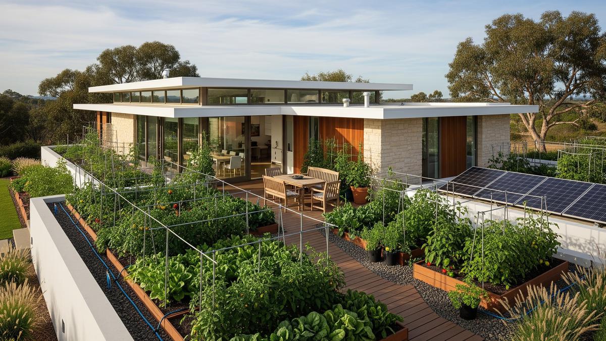 7 Desain Rumah Ramah Lingkungan dengan Kebun Sayur Rooftop yang Modern