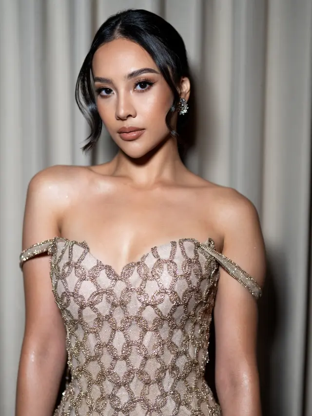 Tampilan Selebriti Kenakan Dress Elegan di Resepsi Hari ke-2 Pernikahan Luna Maya dan Maxime Bouttier.