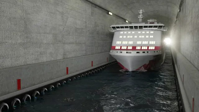Ilustrasi terowongan kapal di Norwegia. (Doc/Norwegian Coastal Administration)