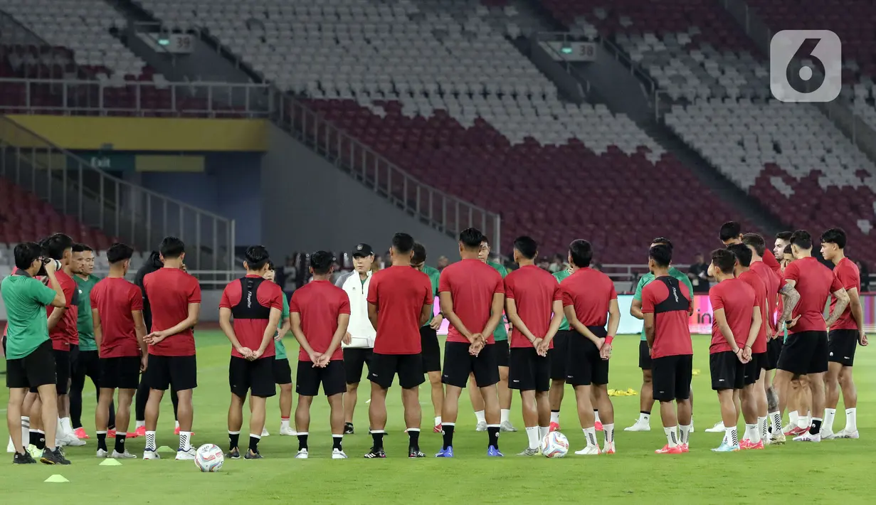 Timnas Indonesia akan menjamu Brunei Darussalam pada putaran pertama kualifikasi Piala Dunia 2026 pada Kamis (12/10/2023) di Stadion Utama Gelora Bung Karno, Jakarta. (Liputan6.com/Helmi Fithriansyah)