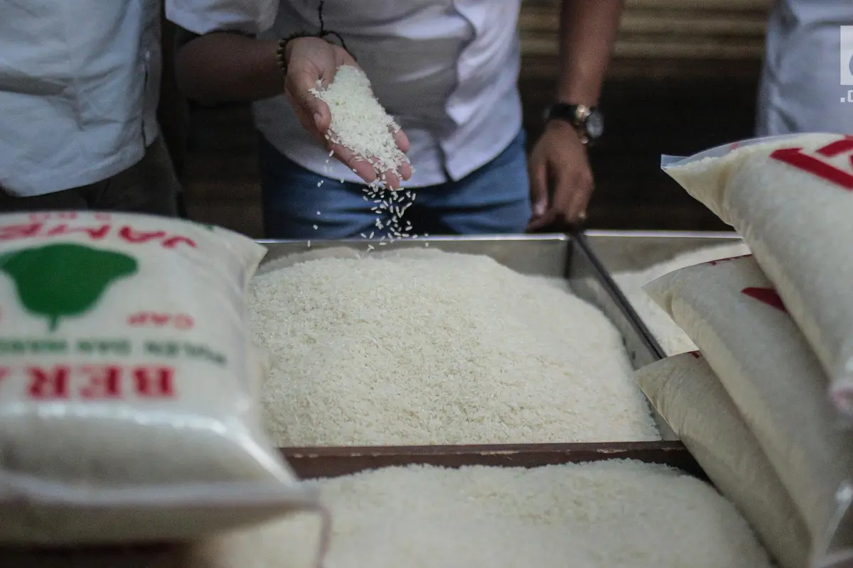 Tinjau Harga Beras di Pasar