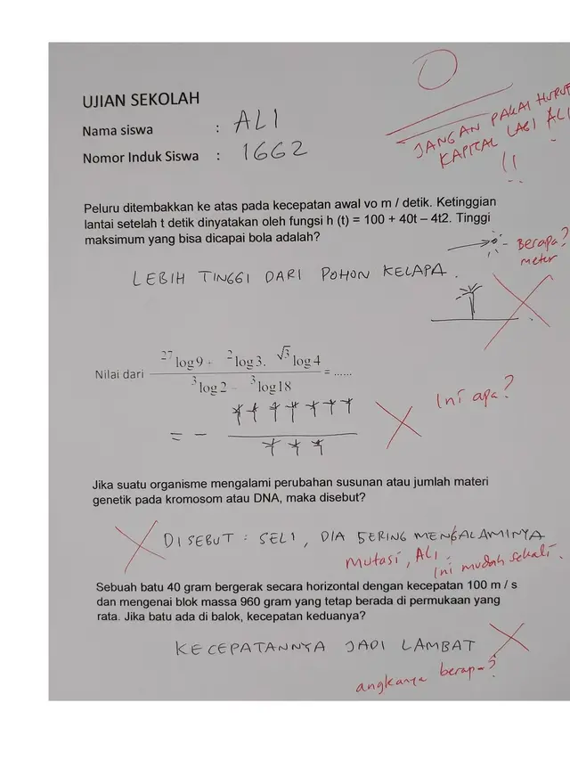 5 Komentar Guru di Jawaban Murid Dapat Nilai 0, Berusaha Sabar