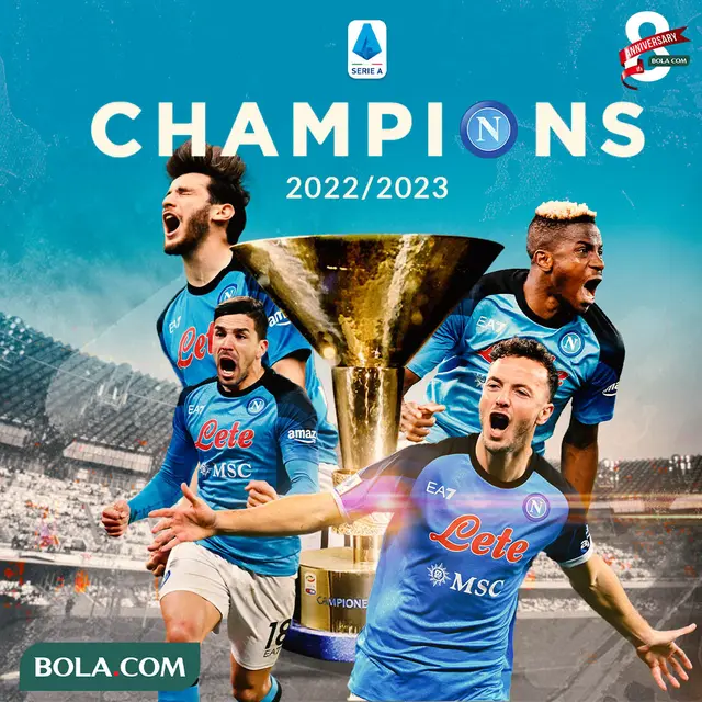 Liga Italia - Ilustrasi Napoli Juara Serie A Liga Italia Musim 2022-2023