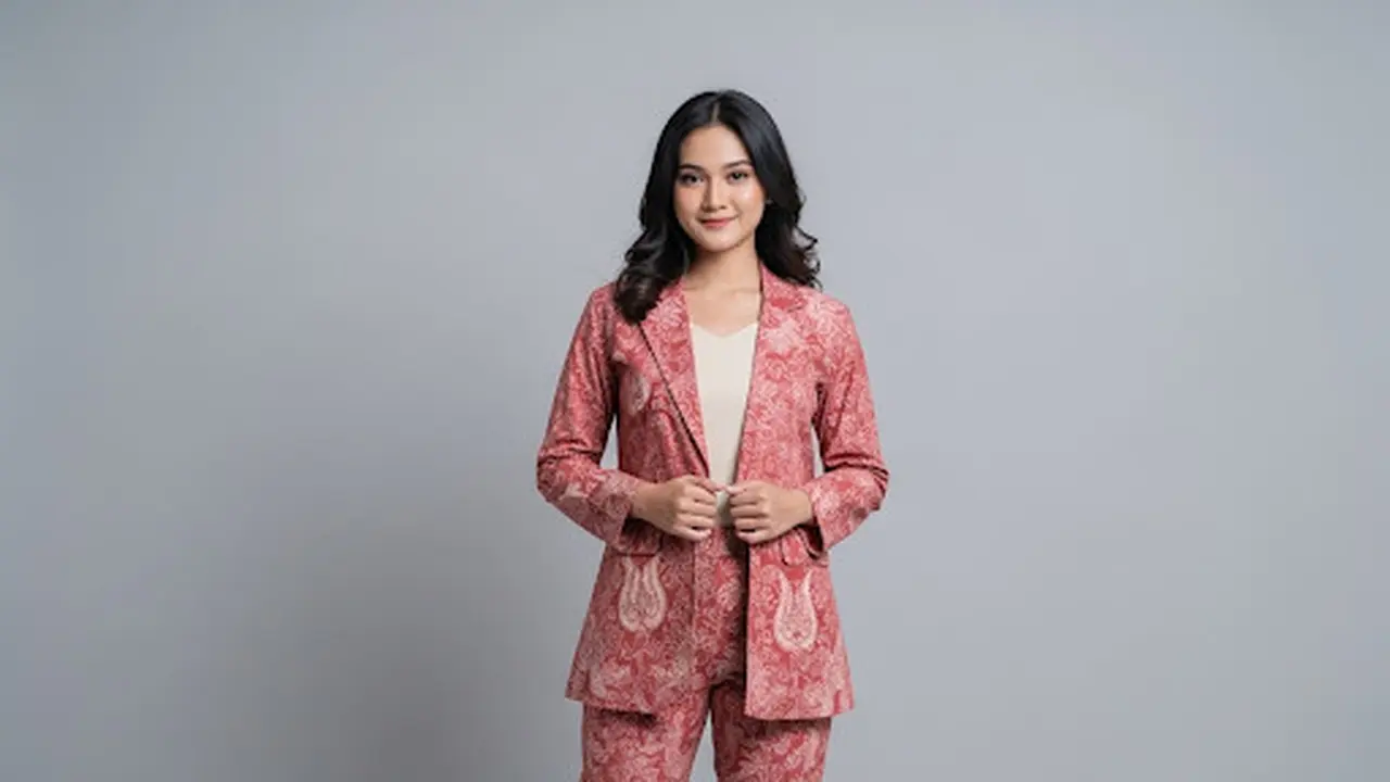 Model Baju Batik Blazer Wanita Terbaru Warna Pastel