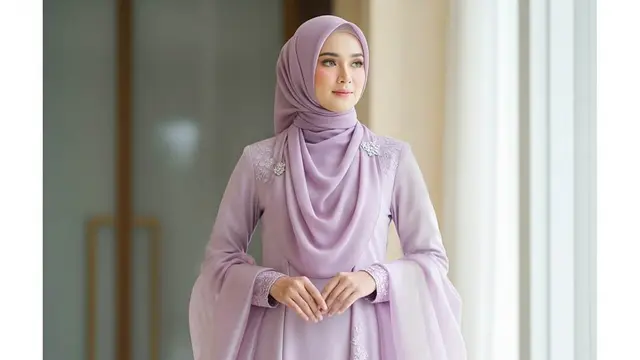 Model Gamis Batik Brokat Warna Pastel Lembut 2026