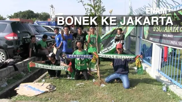 Ratusan Supporter Bonek datang ke Jakarta, bertujuan ingin sampaikan aspirasi kepada Menpora, terkait kejalasan Persebaya.