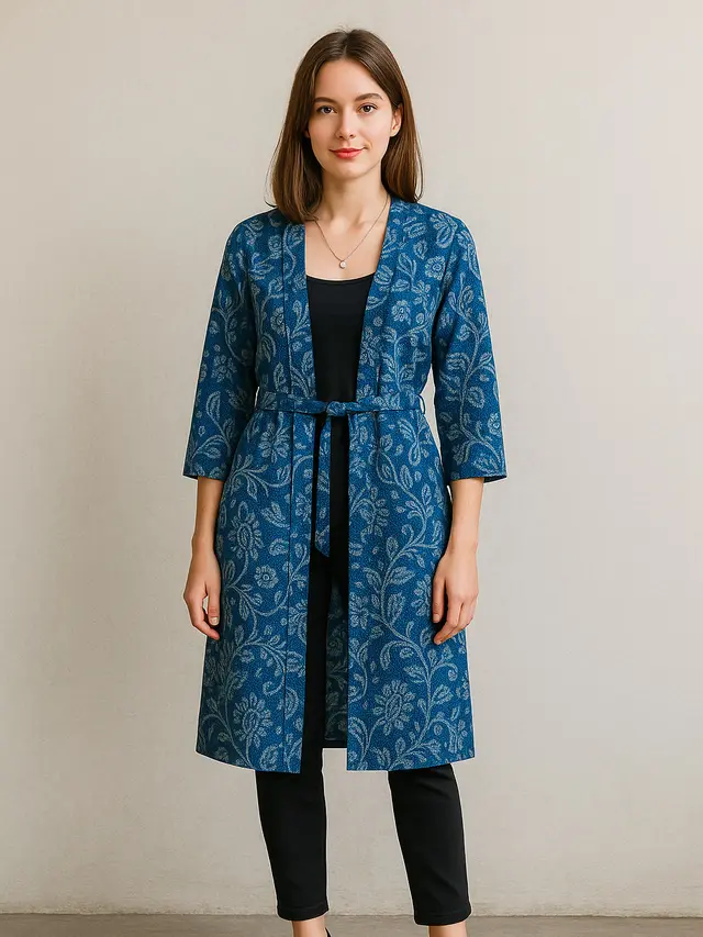 Inspirasi Batik Warna Biru Wanita Kekinian