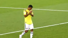 Ekspresi pemain Kolombia, Carlos Bacca, setelah gagal mengeksekusi penalti pada laga 16 besar Piala Dunia 2018 kontra Inggris, Rabu (4/7/2018) dini hari WIB. (AP Photo/Antonio Calanni)