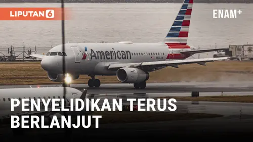 VIDEO: Puing-Puing Pesawat American Airlines di Hanggar saat Penyelidikan Berlanjut