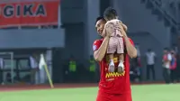 Pertandingan tersebut berakhir dengan kemenangan Persija Jakarta dengan skor 2-0. Gol Macan Kemayoran dicetak oleh Gustavo Almeida dan Marko Simic. (Bola.com/M Iqbal Ichsan)