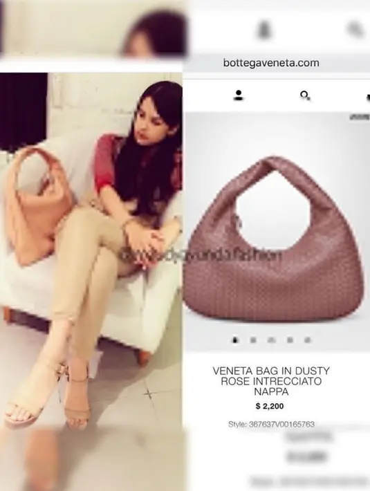 Maudy terlihat memesona saat mengenakana tas merek Bottega Veneta. Tas warna cokelat ini berharga Rp 28 juta. (Foto: instagram.com/maudyayunda.fashion)