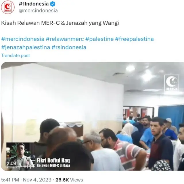 Relawan Indonesia di Gaza Ungkap Mencium Wangi dari Jenazah Warga Palestina