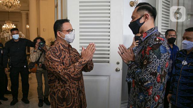 FOTO: Anies Baswedan Terima Kunjungan AHY di Balai Kota