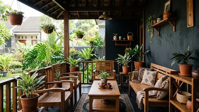 12 Warna Cat untuk Teras yang Banyak Menggunakan Furnitur Kayu, Hadirkan Kesan Natural