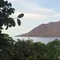 Kondisi Gunung Ruang yang terdapat di Kecamatan Tagulandang, Kabupaten Kepulauan Sitaro, Sulut, pada Senin (29/4/2024).