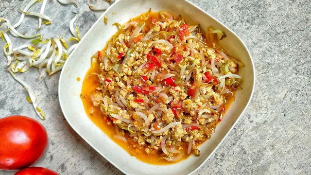 resep simpel tumis kecambah telur