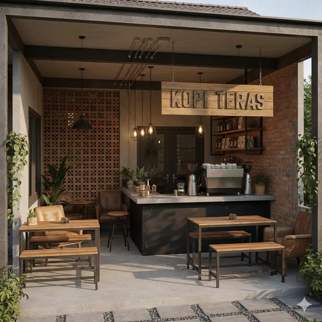 Warung kopi di teras rumah (Foto: ChatGPT)