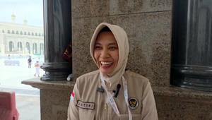 Petugas Linjam Seksus Masjidil Haram Daker Makkah, Murtini, ditemui di sekitar Baitullah, Sabtu 9 Mei 2026. (Liputan6.com/Asnida Riani/Media Center Haji 2026)