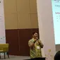 Fikri, Head of Business Operations PT. Metraplasa saat menjadi pembicara di ajang IESE 2017. Liputan6.com/Dewi Widya Ningrum