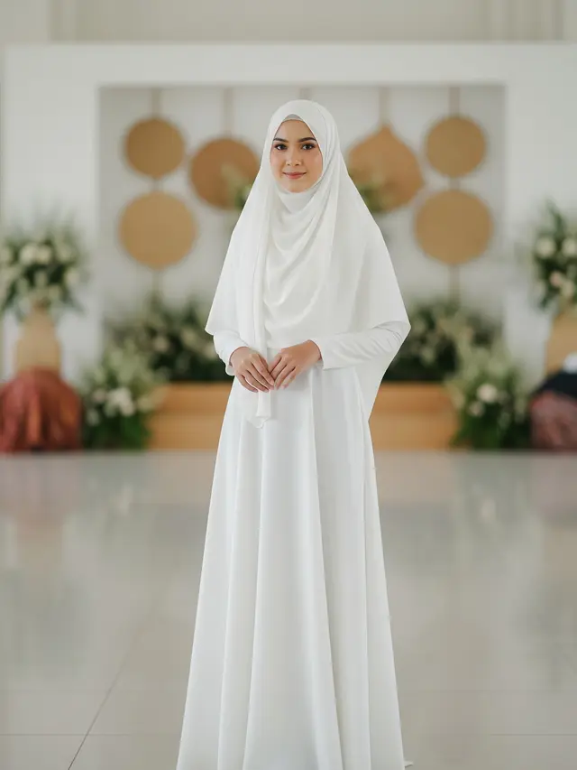 9 Model Gamis Putih Simple dan Elegan untuk Acara Syukuran, Tampil Anggun dan Bersahaja