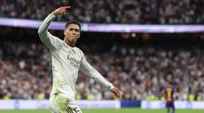Selebrasi Jude Bellingham saat Real Madrid menang 2-1 atas Barcelona di LaLiga 2025/2026 (AFP)