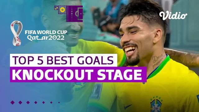 Berita video lima gol terbaik yang tercipta pada fase knockout di Piala Dunia 2022 Qatar.