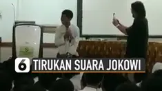 Viral video seorang pelajar SMA tirukan suara Presiden Jokowi. Ialah Febrian Firmansyah
siswa SMA 4 Jakarta Pusat.