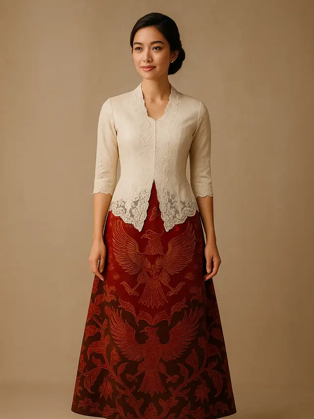 Dress Kebaya Rok Batik A-Line Tema Hari Kemerdekaan