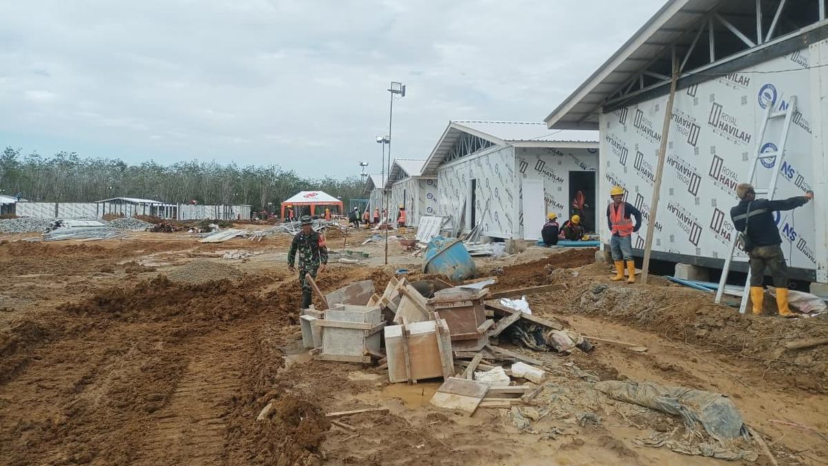 Pembangunan Huntap di Tapanuli Terus Berjalan, Kerangka Rumah dan Batu Bata Tersusun Rapi
