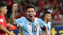 Lionel Messi meraih gelar pemain terbaik Argentina sebanyak 9 kali sejak tahun 2005. Hanya tahun 2006 dan 2014 yang tidak dimenanginya. (AFP/Martin Bernetti)