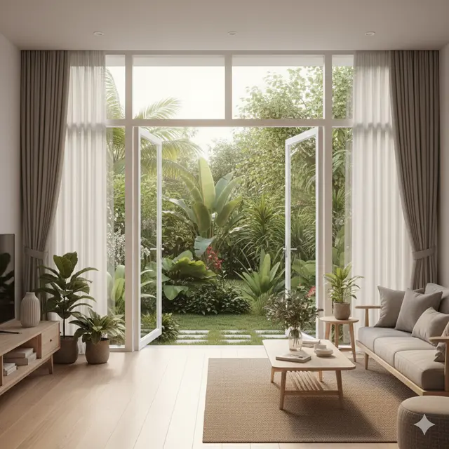 Desain Rumah Kecil dengan Jendela Besar (Foto: Gemini AI)