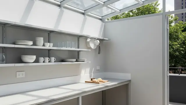 Model Dapur Minimalis Baja Ringan Semi Terbuka