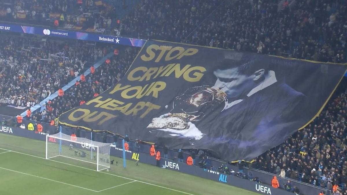 Fans Man City Bikin Spanduk Sindiran untuk Vinicius Junior, Tapi Justru Kena Comeback dari Real Madrid
