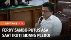 Terdakwa Ferdy Sambo menjalani sidang pembacaan nota pembelaan atas tuntutan hukuman seumur hidup oleh JPU, terkait kasus pembunuhan Brigadir Yosua. Sambo mengaku putus asa dan frustasi, serta merasa pembelaannya dalam kasus ini akan sia-sia.