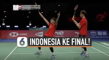 Tim Indonesia sukses melaju ke babak final badminton Piala Thomas usai kalahkan tim Denmark Sabtu (16/10) malam di Ceres Arena. Indonesia tumbangkan Denmark dengan skor 3-1.