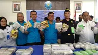 BNN Sumsel menangkap tiga kurir narkoba asal Malaysia dengan jumlah yang sangat banyak (Liputan6.com / Nefri Inge)