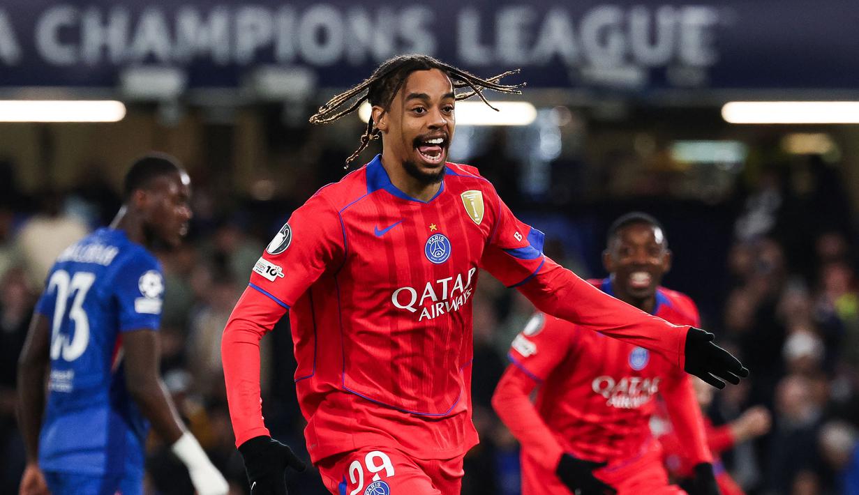 Paris Saint-Germain kembali menghancurkan Chelsea dalam laga leg 2 babak 16 besar Liga Champions 2025/2026, Selasa (17/03/2026) waktu setempat. (AFP/Franck Fife)