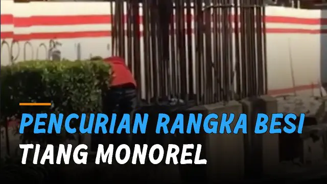 Pelaku menggergaji langsung dari pilar monorel dan berhasil menggondol enam besi.