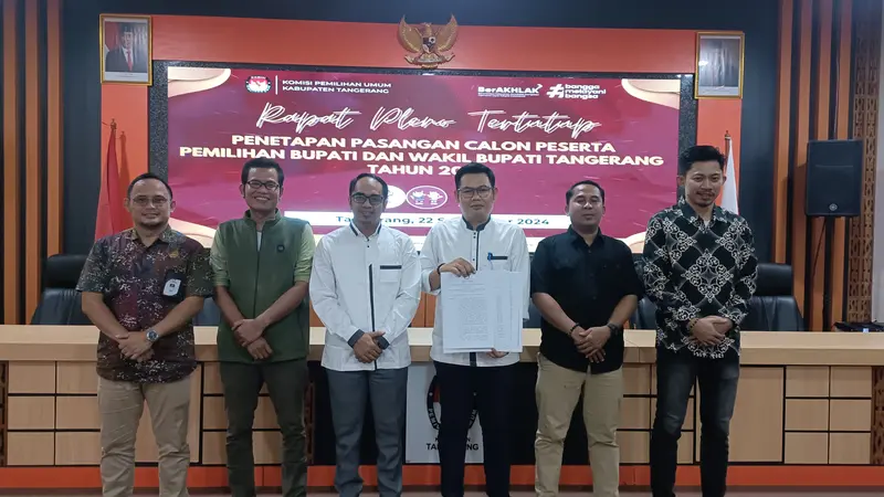 KPU Kabupaten Tangerang menetapkan tiga pasangan menjadi calon bupati dan calon wakil bupati Tangerang pada Pilkada 2024.