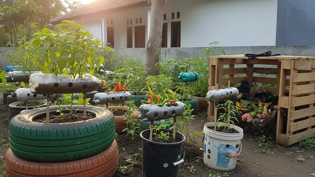 Kebun Rumah Low Budget dengan Barang Bekas