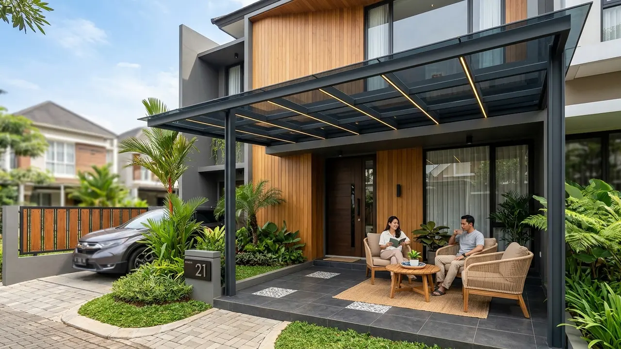 Kanopi untuk Teras Rumah (AI Generated)
