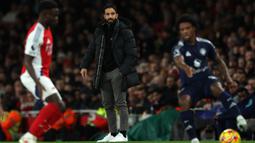 Bermain tandang ke markas Arsenal, tim racikan pelatih Ruben Amorim harus menelan pil pahit kekalahan 0-2. (Adrian Dennis/AFP)