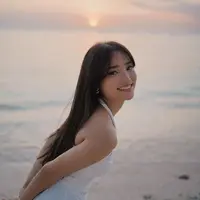 Fuji An di pantai (Instagram/fuji_an)