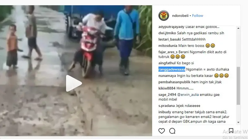 Emak-Emak Pakai Matik, Jalanan Lagi Dicor Dilibas Juga (foto:instagram)