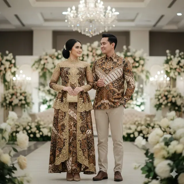 Model Gamis Batik Couple yang Elegan