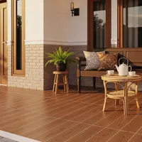 Desain Natural dengan Keramik Motif Kayu Cokelat/Desain Teras Keramik Motif Kayu Ukuran 3x3 (Sumber: gemini.com)
