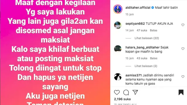 Unggahan Aldi Taher