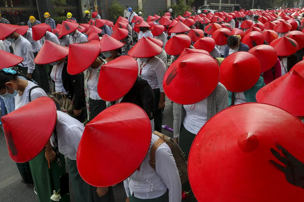 FOTO: Protes Kudeta Militer, Guru Sekolah di Myanmar Turun ke Jalan