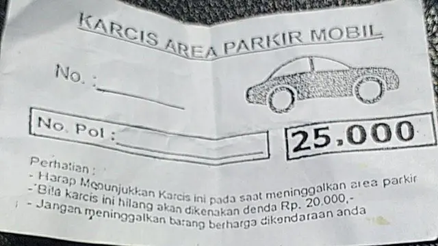 Tarif denda karis parkir hilang (Ist)